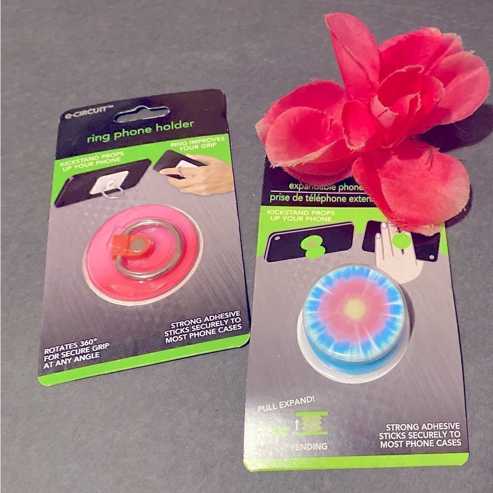 🌲E -Circuit Cell Phone Ring Holder Secure grip &Stand 🎋Set of 2